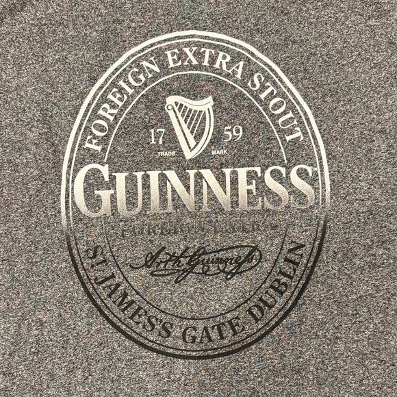 Guinness Charcoal Gray Short Sleeve T-Shirt - Picture 2 of 4